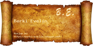 Berki Evelin névjegykártya